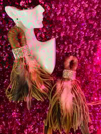 Image 3 of Black Boa/Bling Earrings 