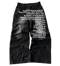 Image 1 of Printed Statement Baggy Jeans