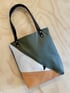 COLLAGE LEATHER TOTE - GREEN/ONE OF A KIND  Image 4