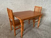 1/6 scale Table and 2 Chairs Dining set / Pecan wood for dolls ( Barbie, Blythe, Momoko) 