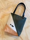COLLAGE LEATHER TOTE - GREEN/ONE OF A KIND 