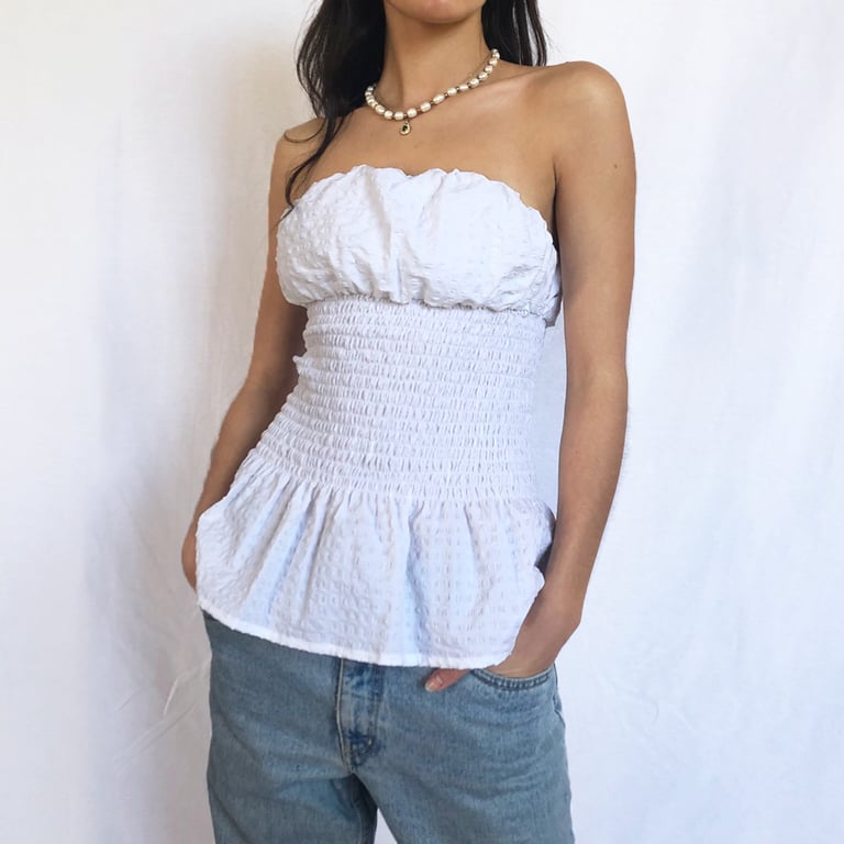 Seersucker Courtyard Top Image 2