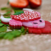 Image 3 of Harper- Strawberry Highland Cow brooch 