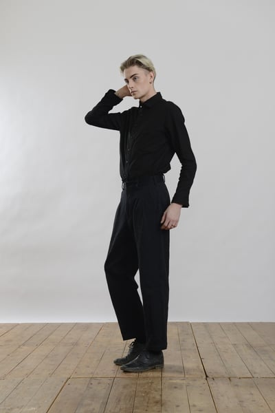 Image of Top Boy Cropped Trouser in Cotton Herringbone £260.00