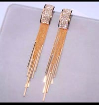 Image 1 of Bling Bling Gold Glam Earrings 