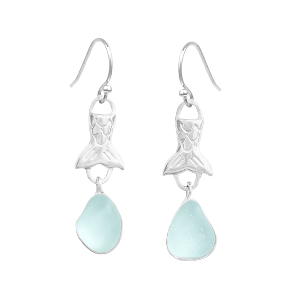 Mermaid Tears Green Glitter Resin Earrings clay earrings glass beads mermaid earrings