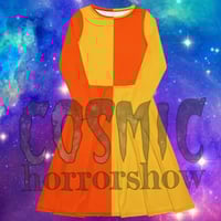 Orange n Yellow long sleeve midi dress 