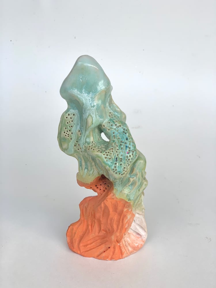 Image of Ceramic Sculpture- Sea green/Orange