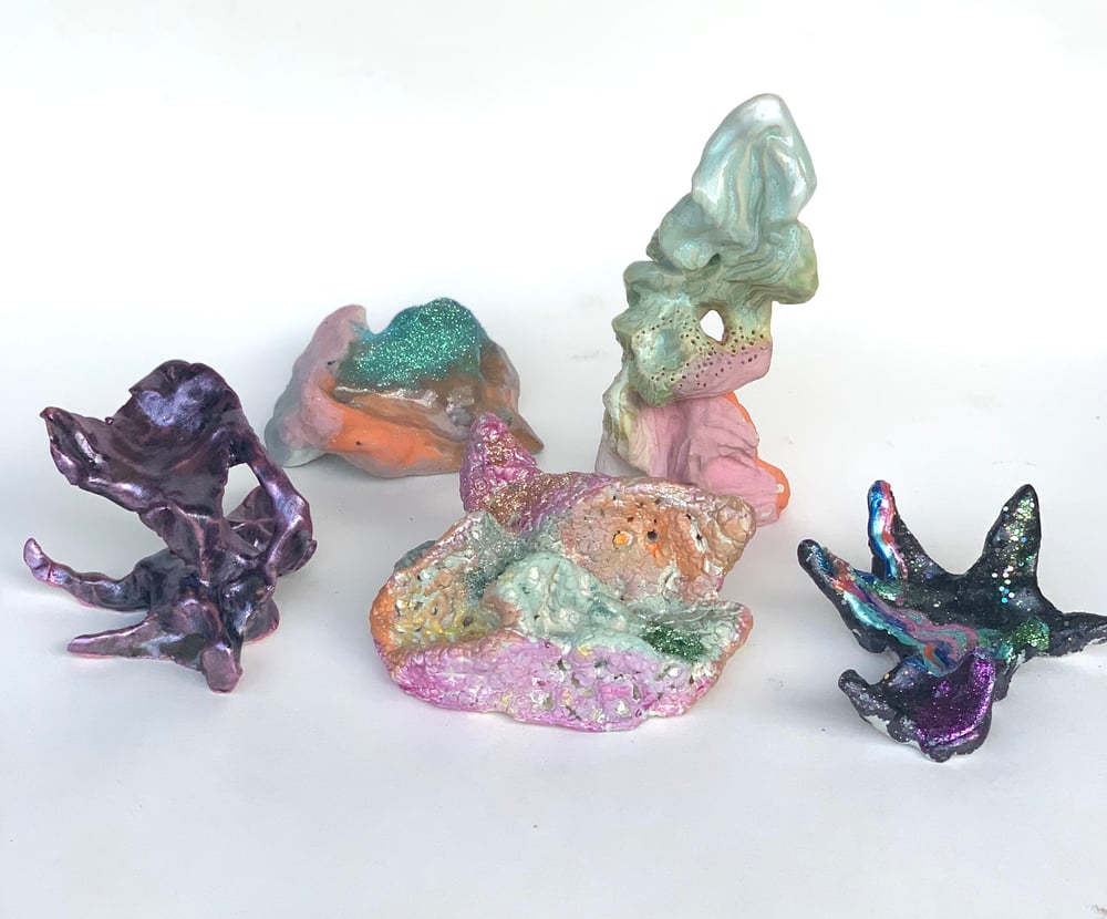 Image of Ceramic Sculpture- Sea green/Orange