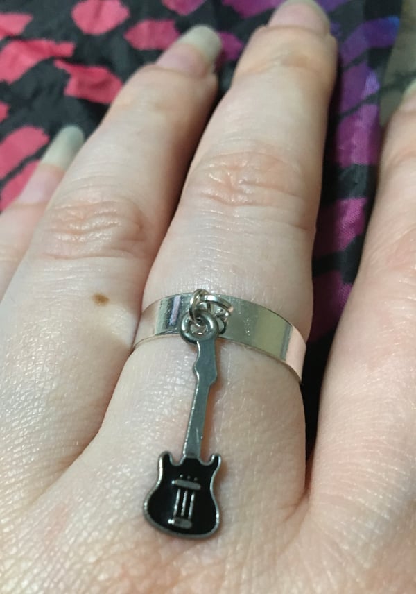 Image of Little black guitar ring