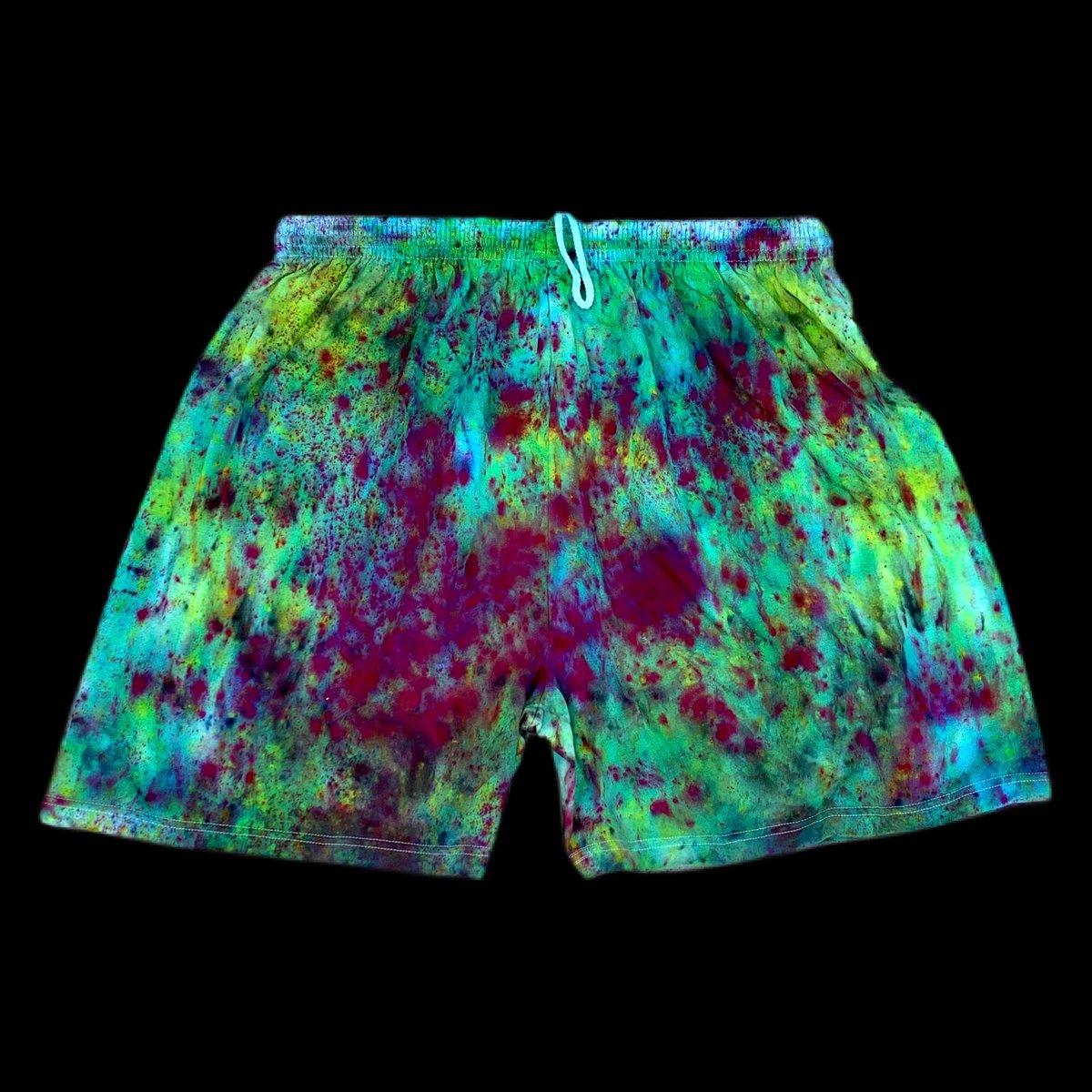Custom Hand Dyed Champion Shorts! Purple/Green!!