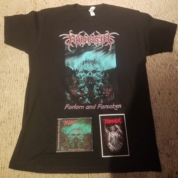 Image of Forlorn and Forsaken Cover Art T-Shirt/CD Bundle