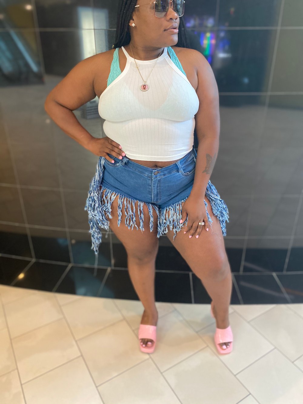 Image of Mrs Daisy Fringe Shorts/