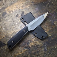 Image 2 of Pesh-Kabz Backpacker - Cherry Red liners and Double Black Canvas Micarta Scales