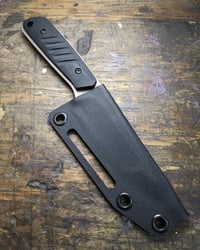 Image 4 of Pesh-Kabz Backpacker - Cherry Red liners and Double Black Canvas Micarta Scales