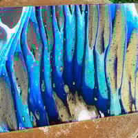 Image 2 of “Turquoise Zebra” Fluid Painting