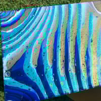 Image 3 of “Turquoise Zebra” Fluid Painting
