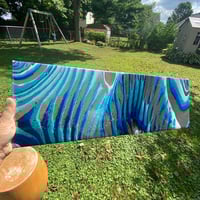 Image 5 of “Turquoise Zebra” Fluid Painting