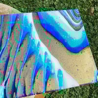 Image 4 of “Turquoise Zebra” Fluid Painting