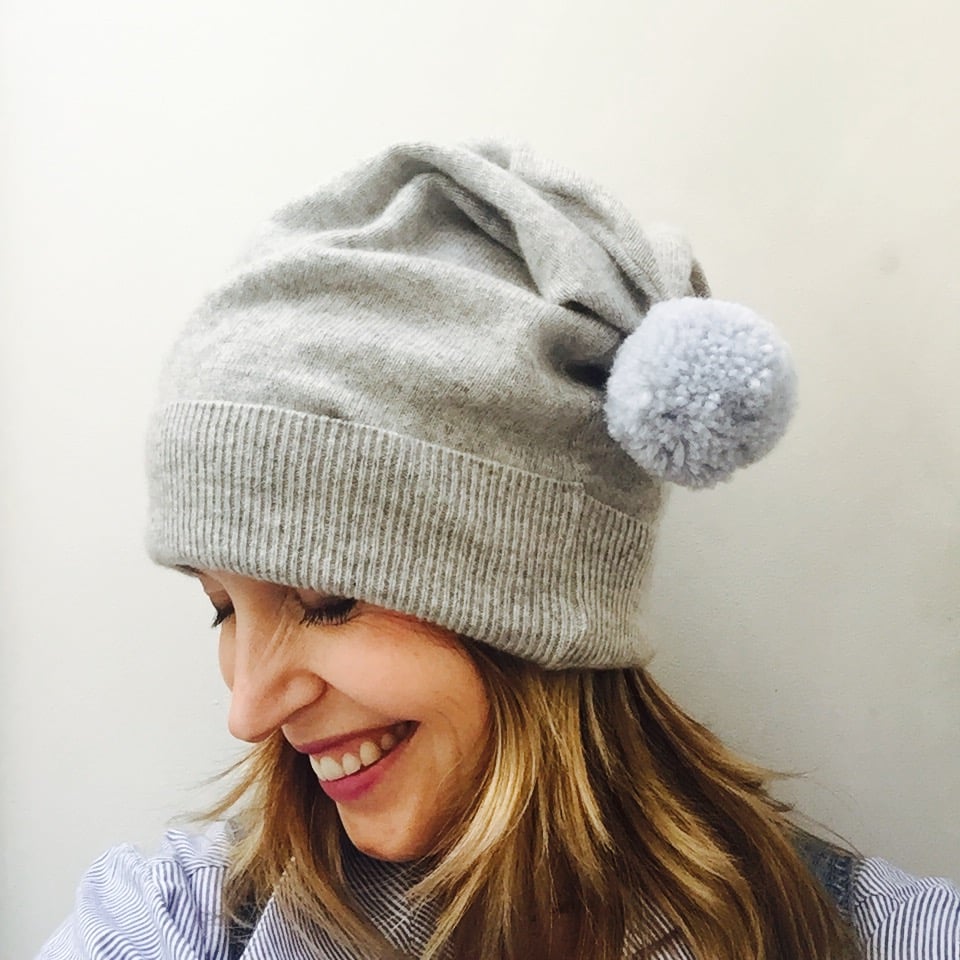 Image of Cashmere Slouch Bobble Beanie