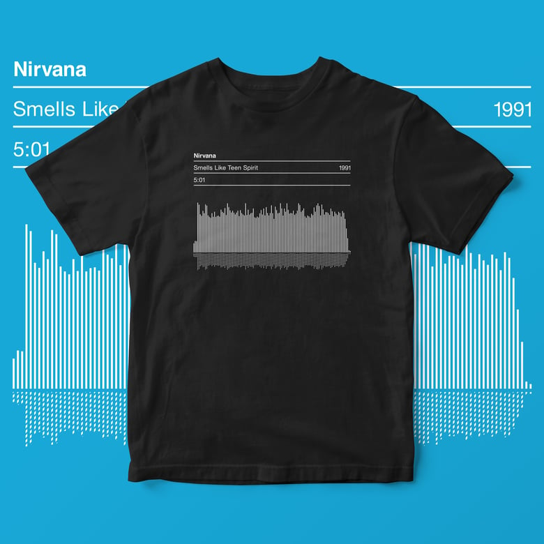 Image of Nirvana, 'Smells Like Teen Spirit', Song Sound Wave Graphic T shirt