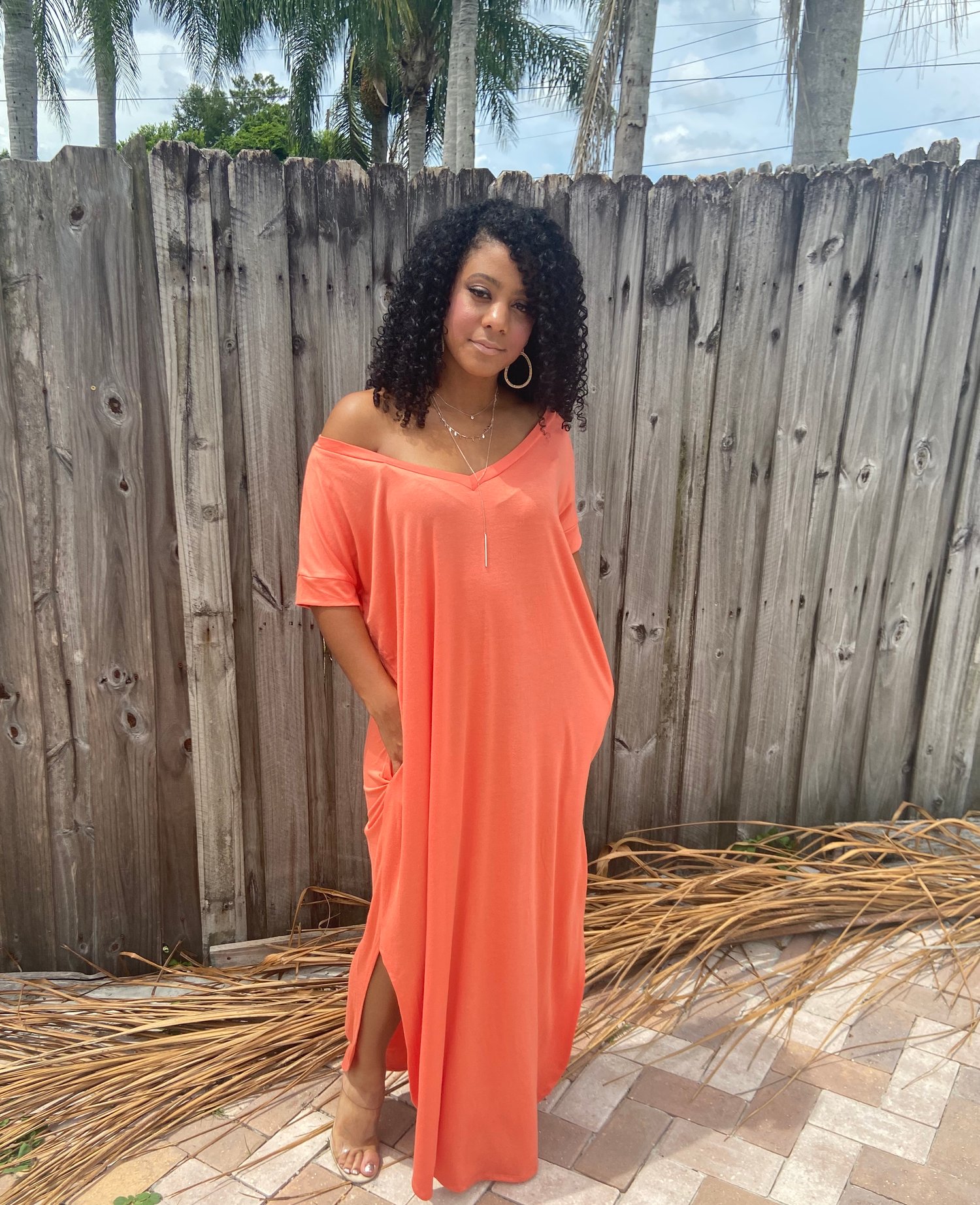 Image of Chill Dress in Coral 
