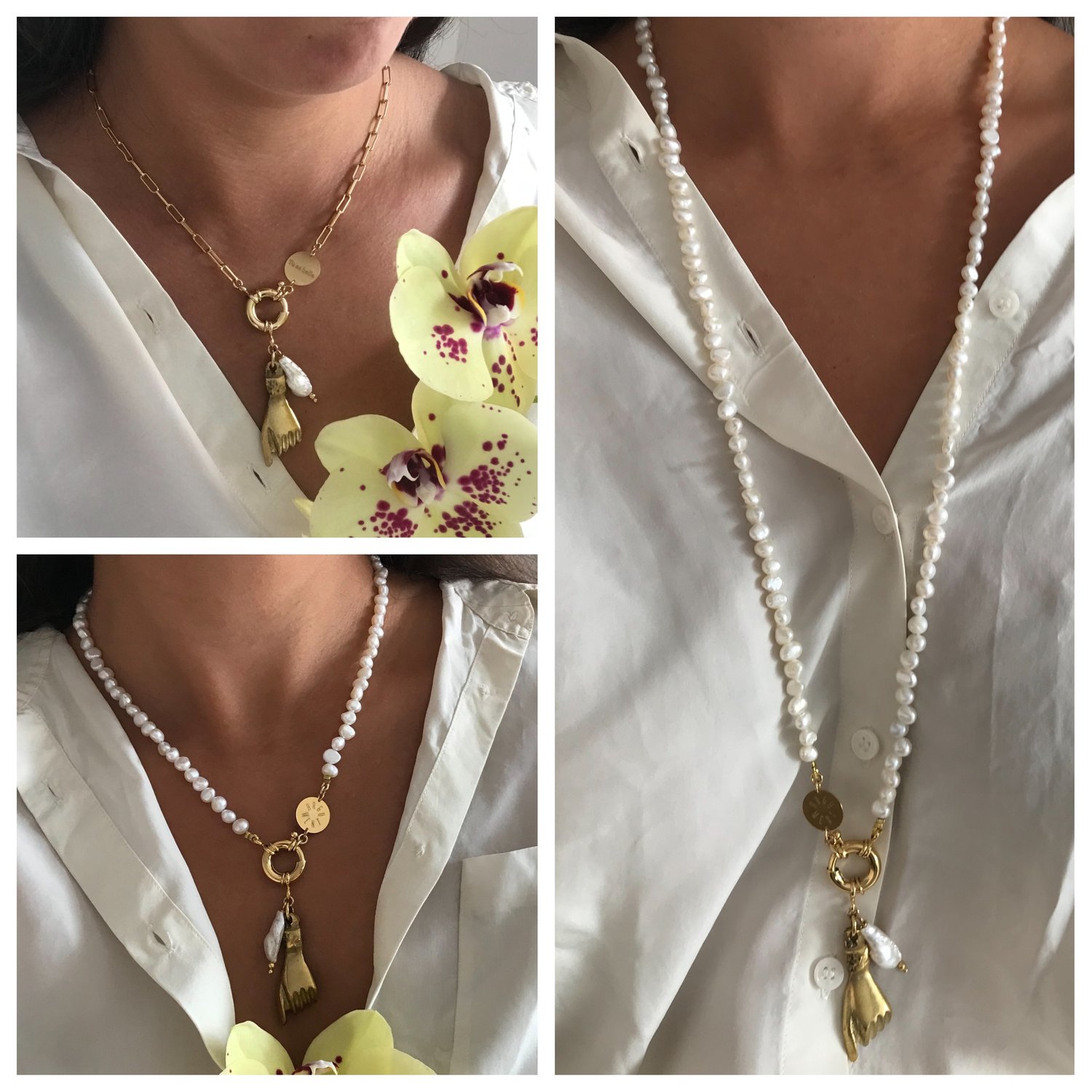 Image of PENDENTIF MAIN ET NACRE