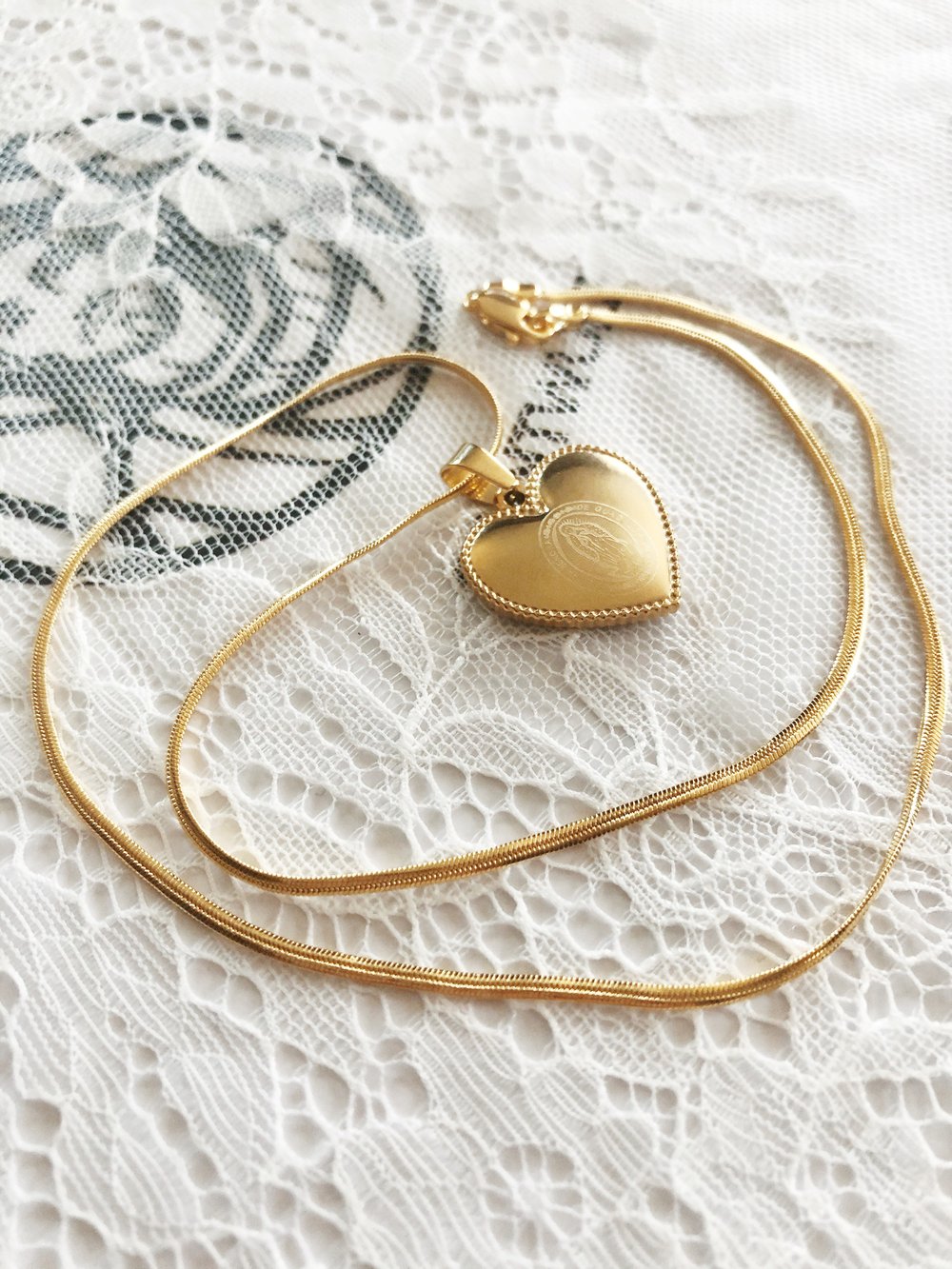 Image of Guadalupe Heart Snake Chain Necklace