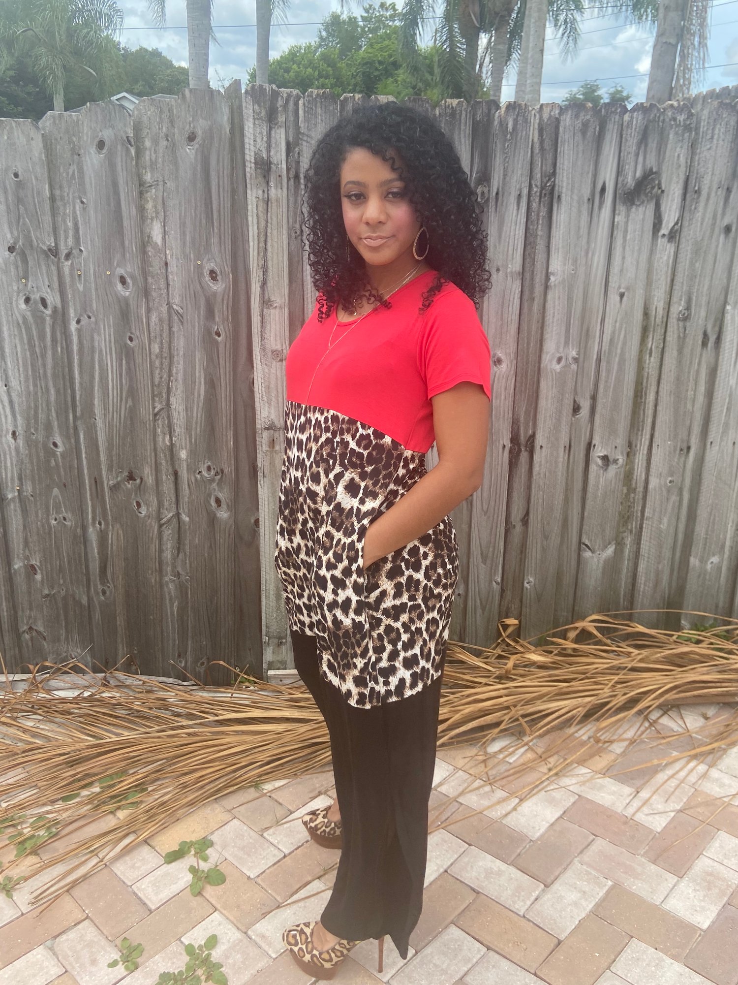 Image of Leopard and Red Maxi 