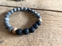 Gray Obsidian Beaded Bracelet 