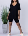 Black V Neck Casual Set