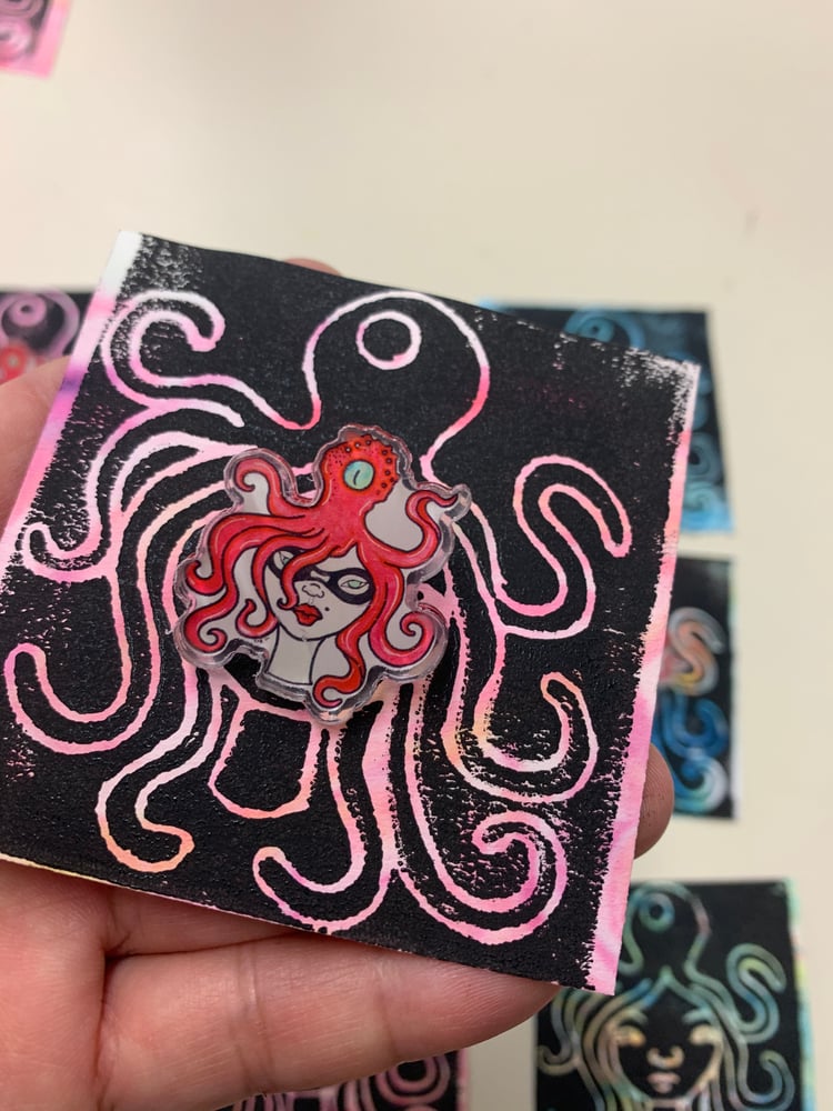 Image of Octo-girl acrylic pin 