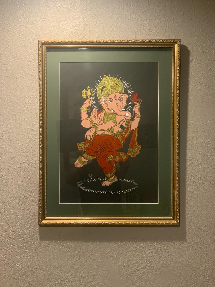 Image of Lord Ganesha Custom Framed and Matted 