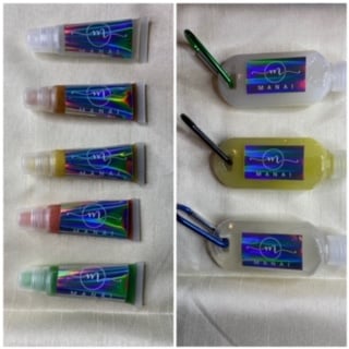 Image of Lip gloss and Hand sanitizer
