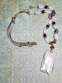 Image 3 of Opalite, Mother of Pearl and Crystal Necklace
