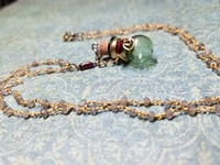 Image 3 of Handmade Garnet and Labradorite Embellished Bottle Necklace 