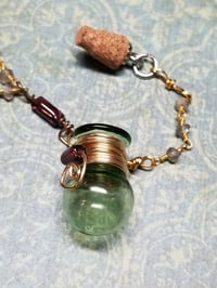 Image 4 of Handmade Garnet and Labradorite Embellished Bottle Necklace 