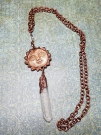 Image 1 of Electroformed Soapstone and Window Quartz Crystal 