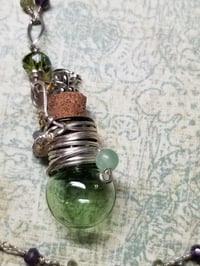Image 1 of Keepsake Bottle with Aventurine on an Amethyst  and Peridot Chain