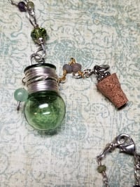 Image 2 of Keepsake Bottle with Aventurine on an Amethyst  and Peridot Chain
