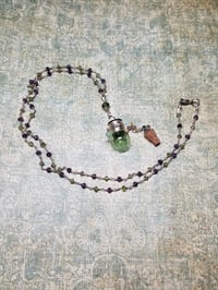 Image 3 of Keepsake Bottle with Aventurine on an Amethyst  and Peridot Chain