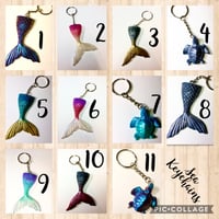 Mermaid tail/sea turtle keychains