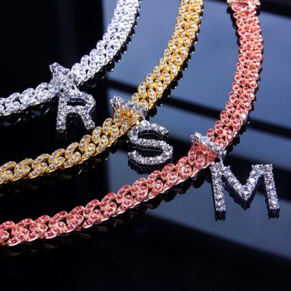 Image of Letter Cuban Link Anklets 