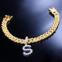 Image 3 of Letter Cuban Link Anklets 
