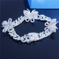 Image 2 of Butterfly Cuban Link Anklet 