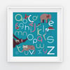 ABC Alphabet Prints - Nursery Print - Children Room - New born gift - Kids Bedroom - Blue
