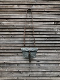 Image 3 of Waxed canvas day bag in grey with back pocket