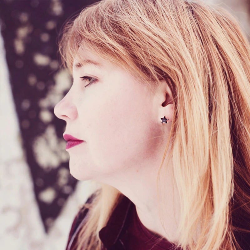 BlackStar Stud Earrings (Zircon Stone)