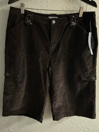 Image 7 of New Sz 14 Apt.9 Brown corduroy cargo studded shorts #1105*15