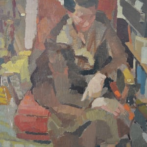 Image of 1953 Oil Painting. 'Two Friends,' Harold Storey (1888 -1965)